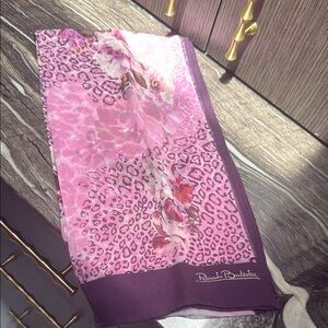 NEW Super Rare Vintage "Renato
Batista" Stole Pink Leopard &
Flowers 🌺 🌸🐆🌺🌸